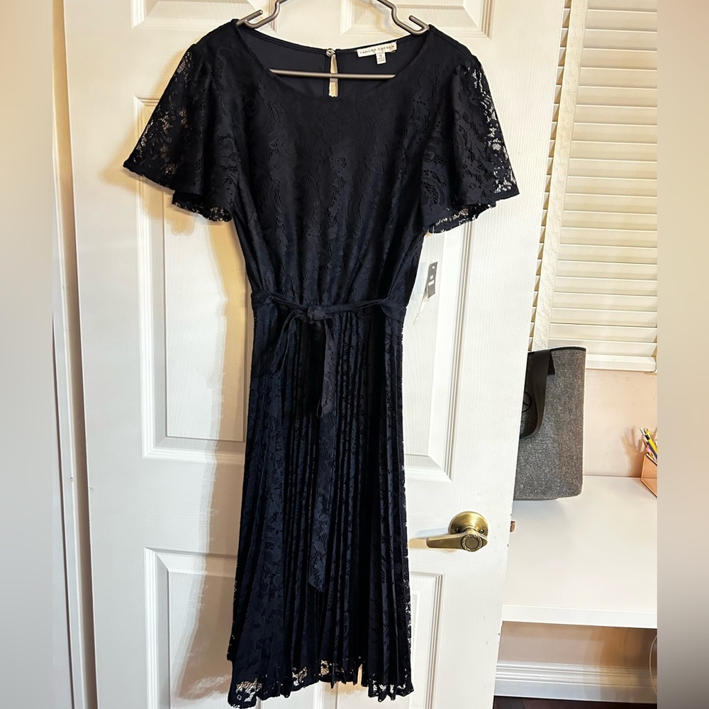 Sandra Darren Navy Lace Maxi Dress (Brand New with Tags)